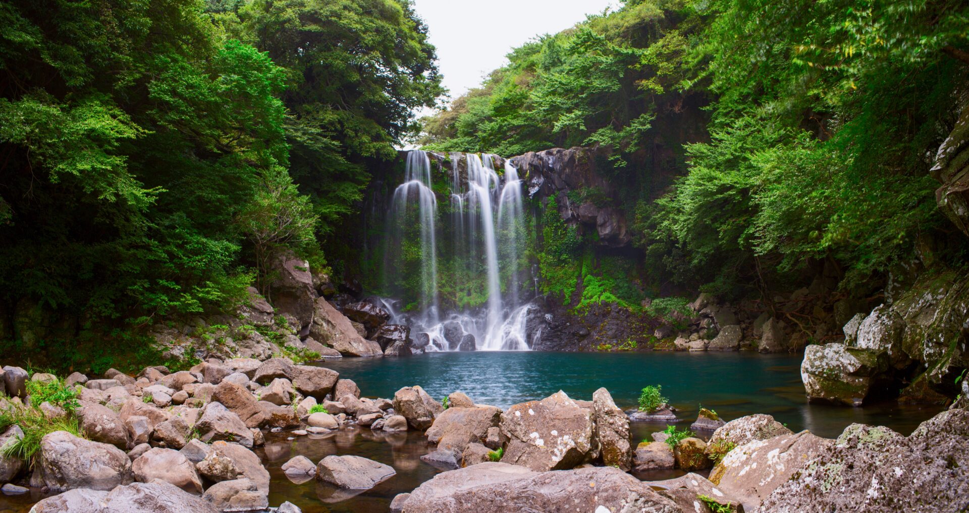 Waterfall on Jeju Island, South Korea