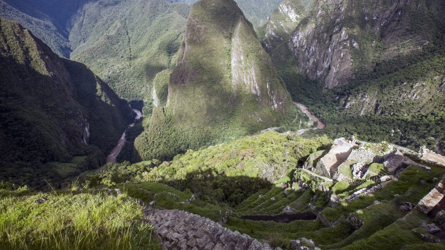Looking down toward Machu Picchu