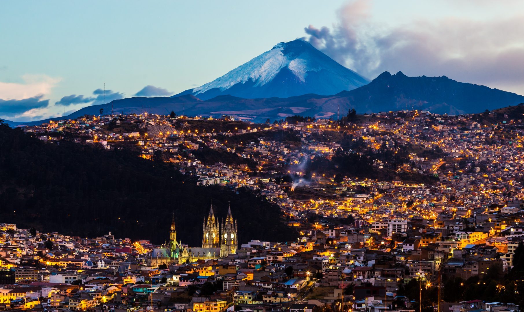Quito at sunset