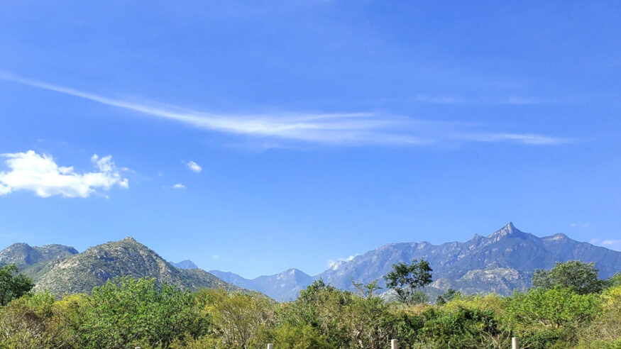 A landscape view of the mountains in southern Baja California