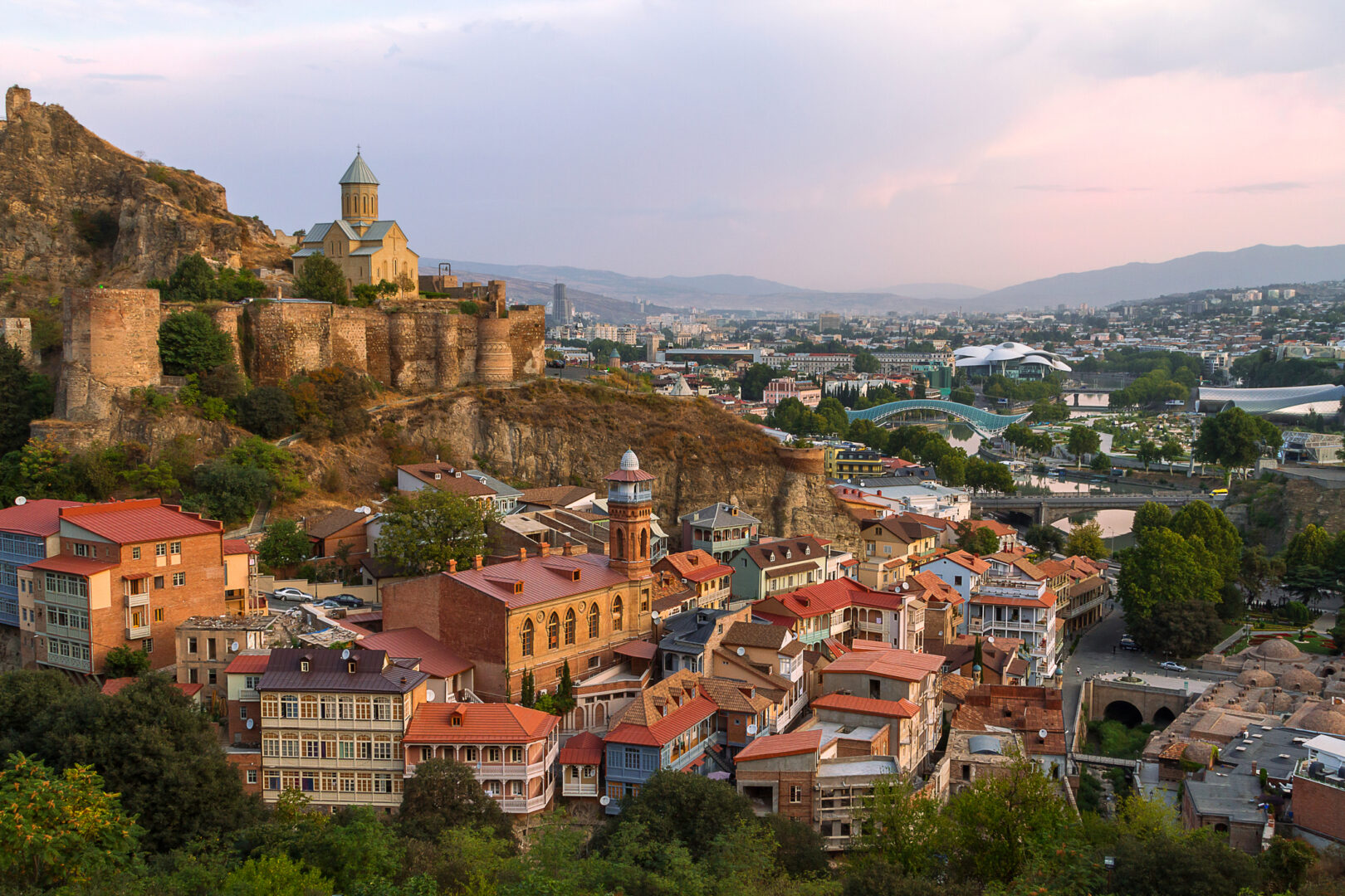 Narikala Castle and view over Tbilisi, Georgia